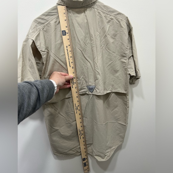 Columbia PFG Shirt Men’s Small Tan Short Sleeve Button Up Vented Fishing-EUC! - Picture 8 of 8